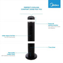 Midea, Tower Fan - 5 Speeds, 3 Wind Modes