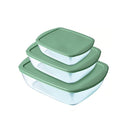 Pyrex, Roaster Dish 913S342 – Set Of 3 + Lids Green